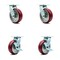 Service Caster 6 Inch Poly on Aluminum Swivel Caster Set with Roller Bearings 2 Brakes SCC SCC-30CS620-PAR-2-TLB-2 - alternate 1